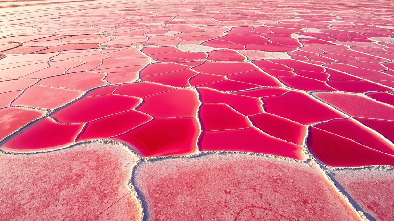Tranquil Salt Ponds Pink from Above