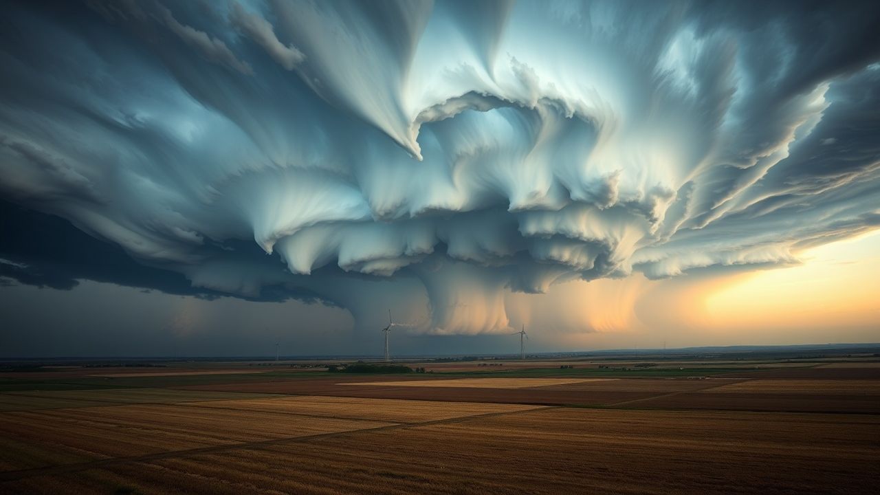 Dramatic Supercell Thunderstorm Rotating