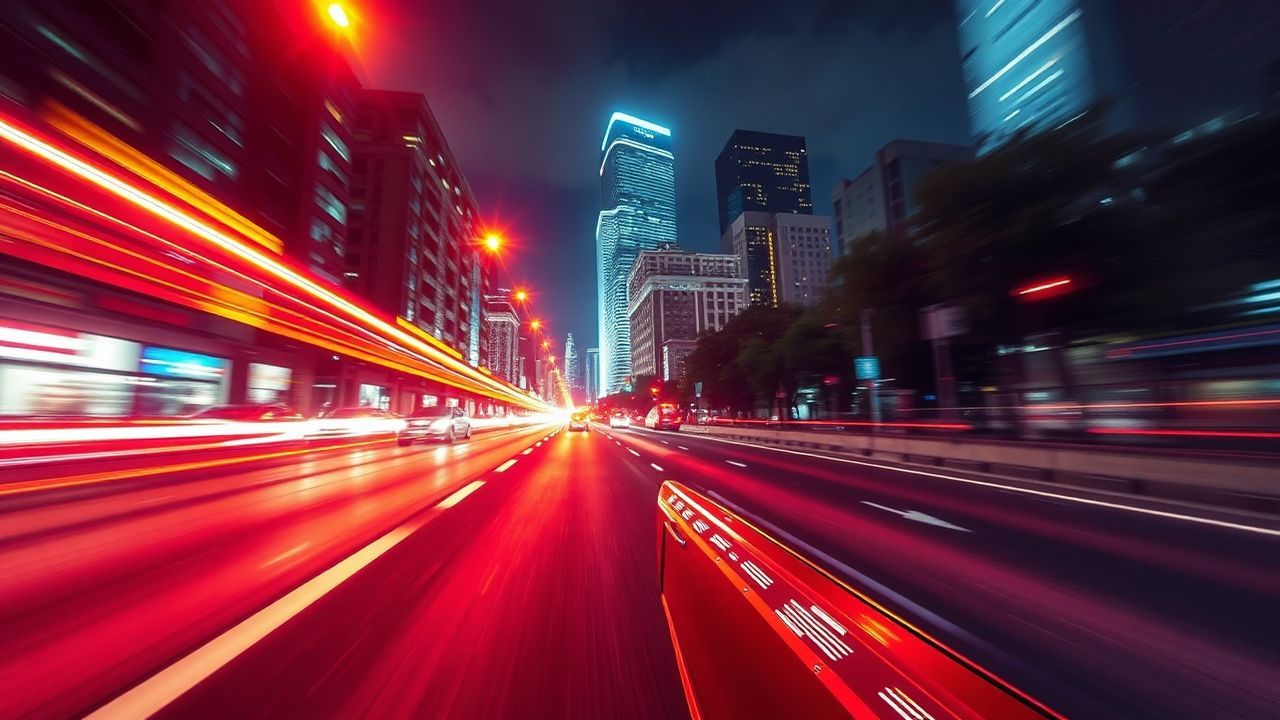 Nostalgic Outrun Drive City by Night