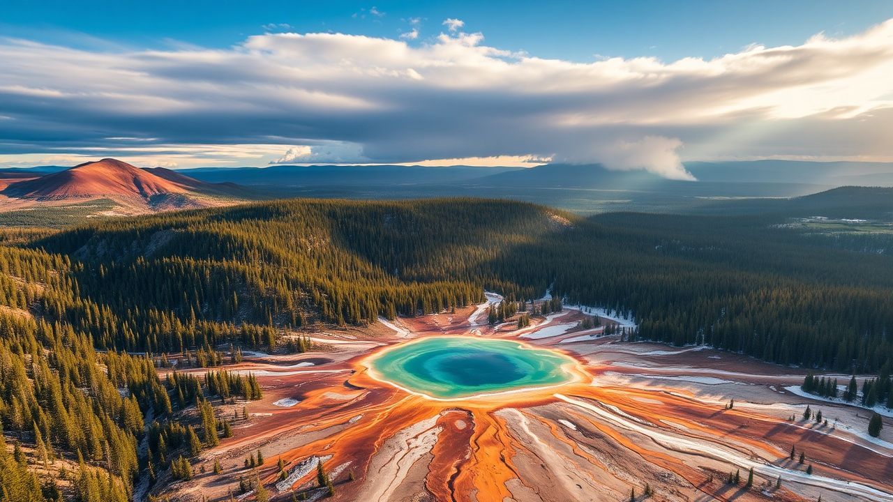 Lush Yellowstone Grand Prismatic in Spring