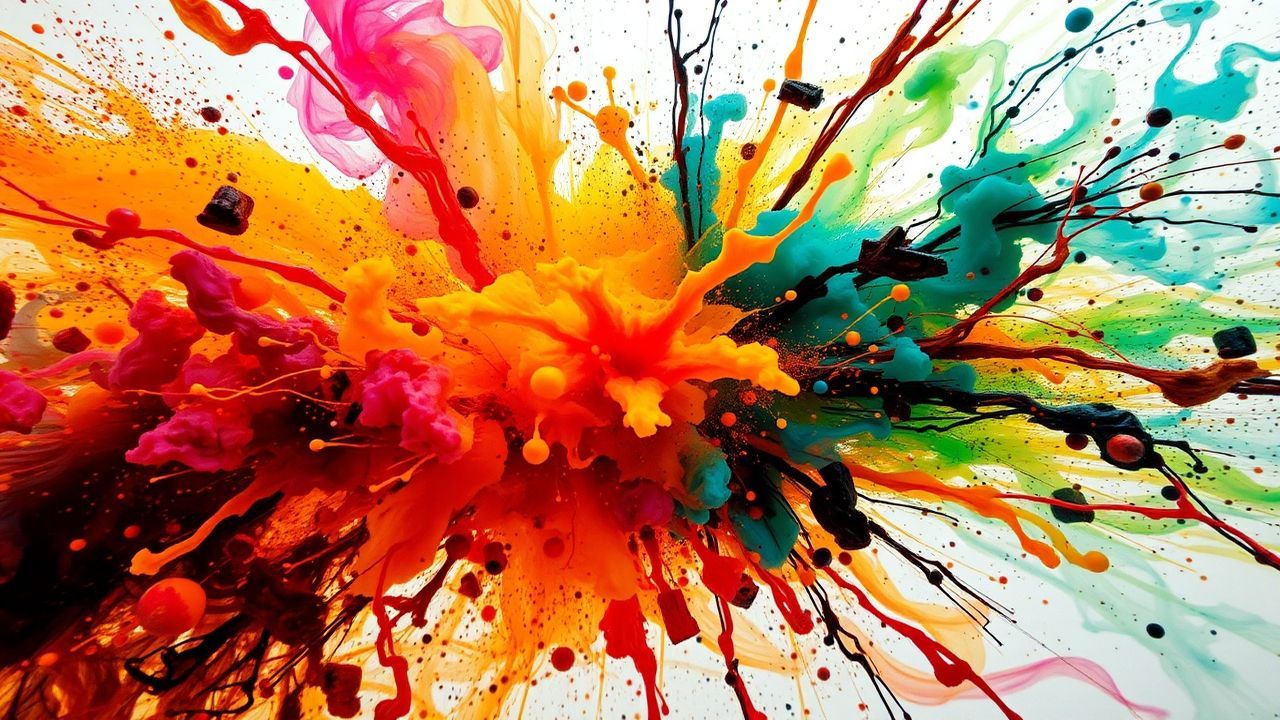 Kaleidoscopic Paint Explosion Freeze