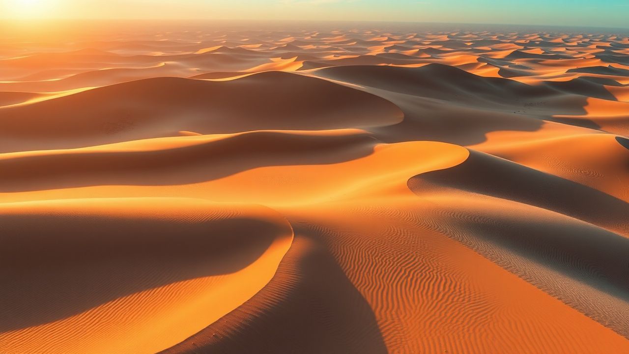 Enchanting Sand Dunes Shadows from Above