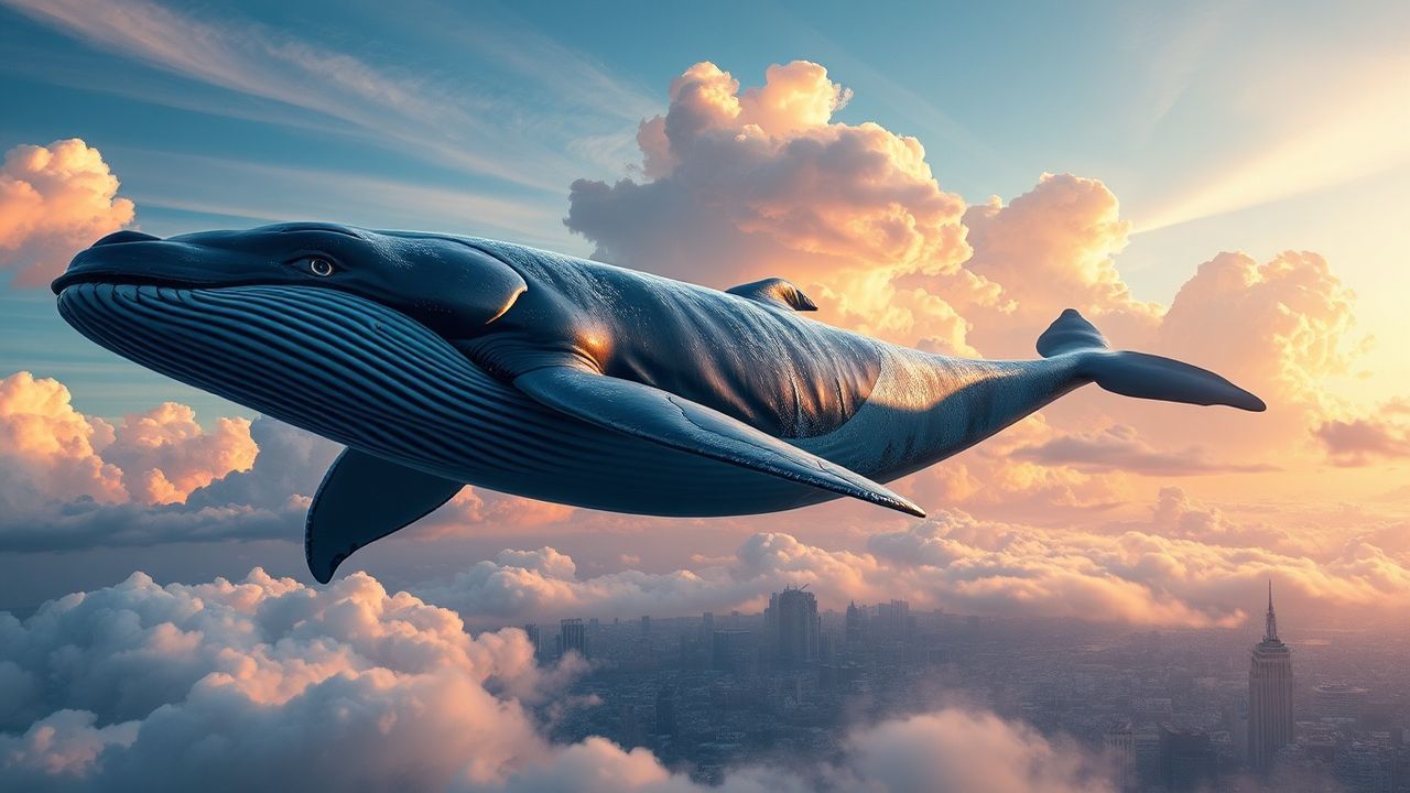 Surreal Whale Flying City