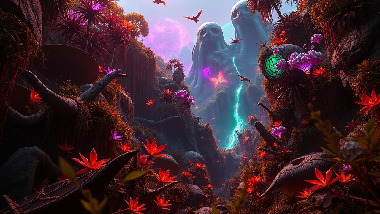 Futuristic Alien Jungle Bioluminescent