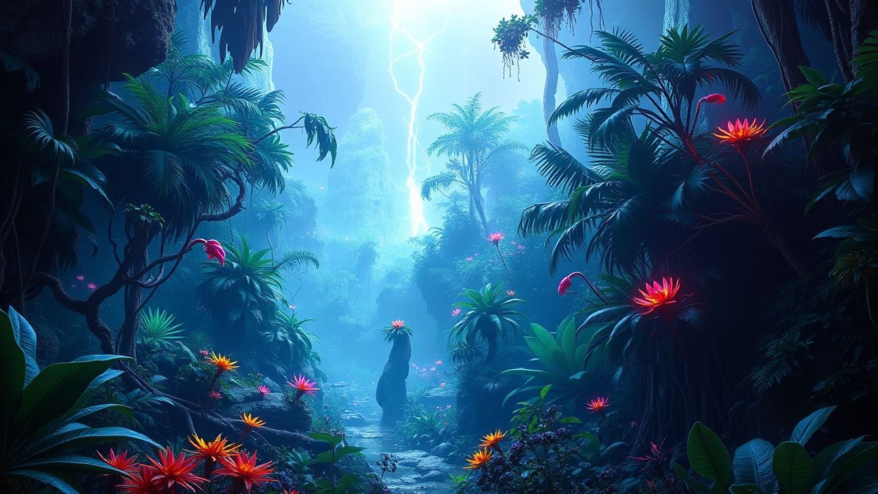 Quantum Alien Jungle Bioluminescent