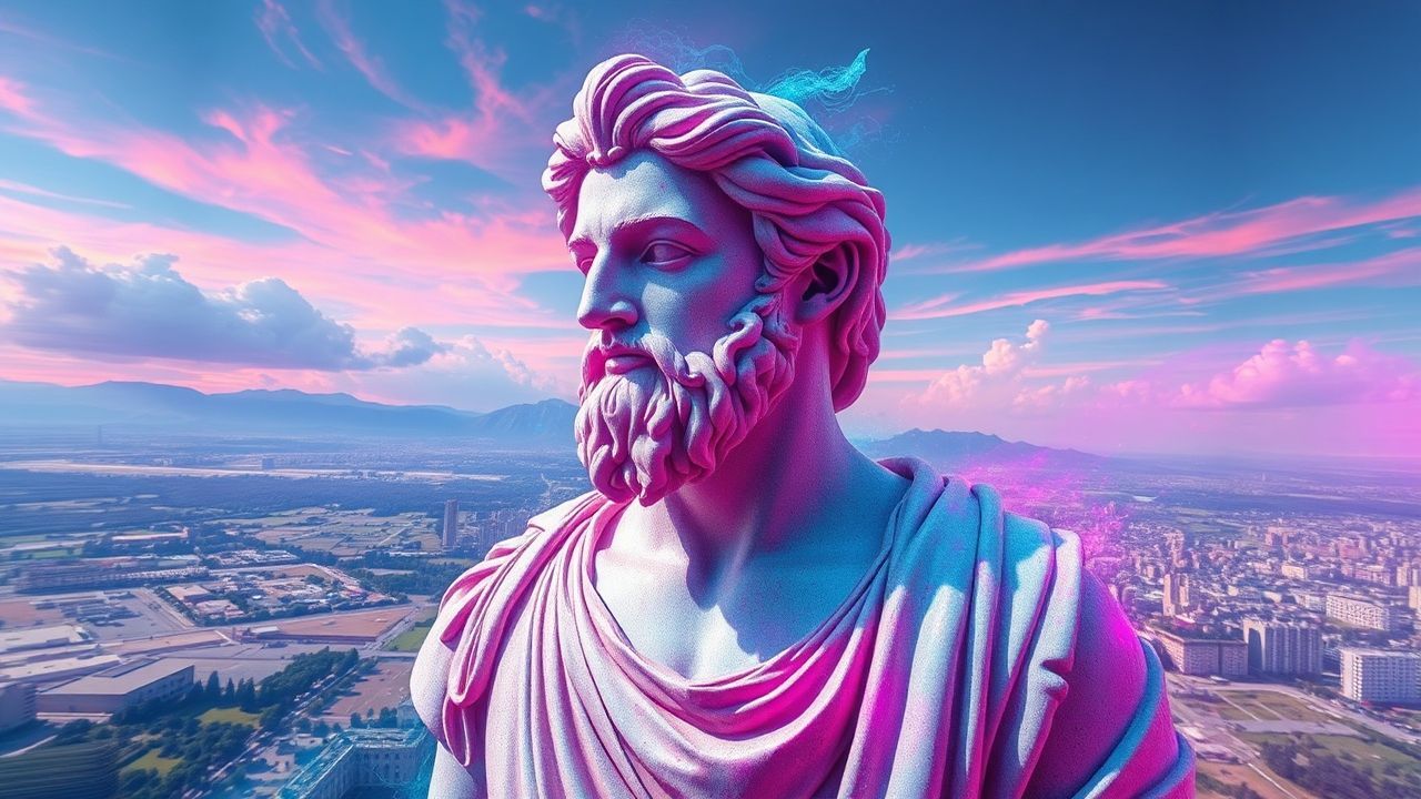 Pastel Greek Statue Glitch