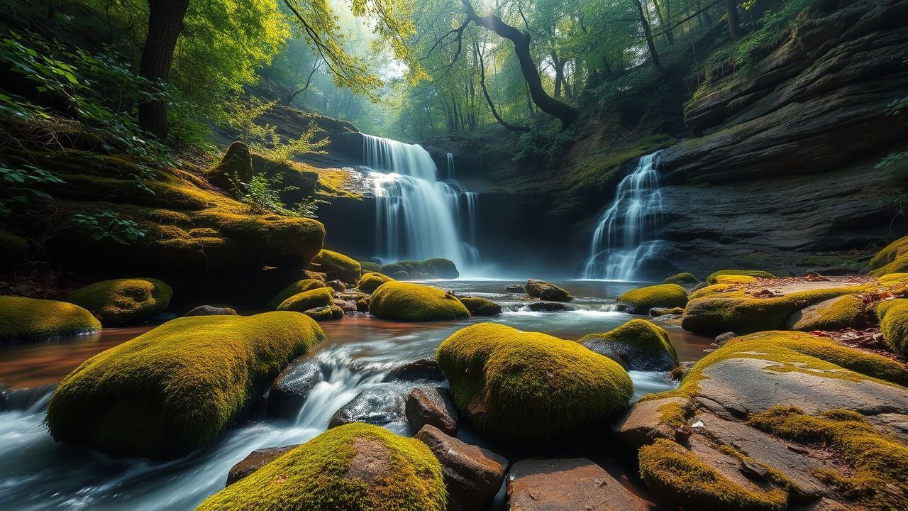 Glorious Forest Stream Mossy Serenity