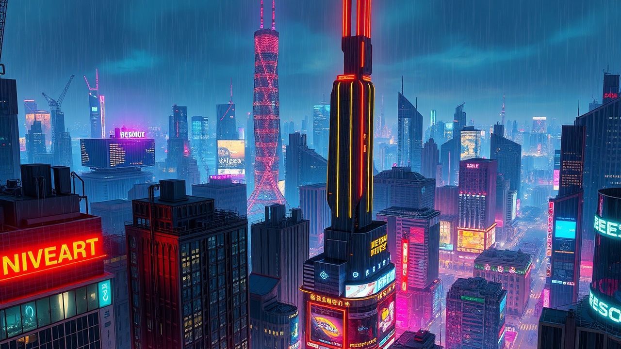 Futuristic Cyberpunk Megacity Endless Neon Dreams