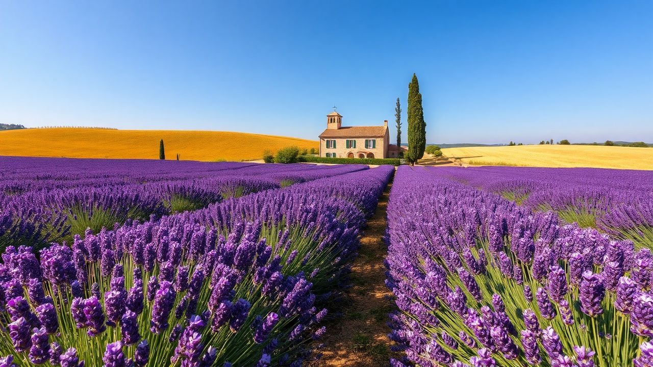 Coastal Provence Lavender Farmhouse in Summer