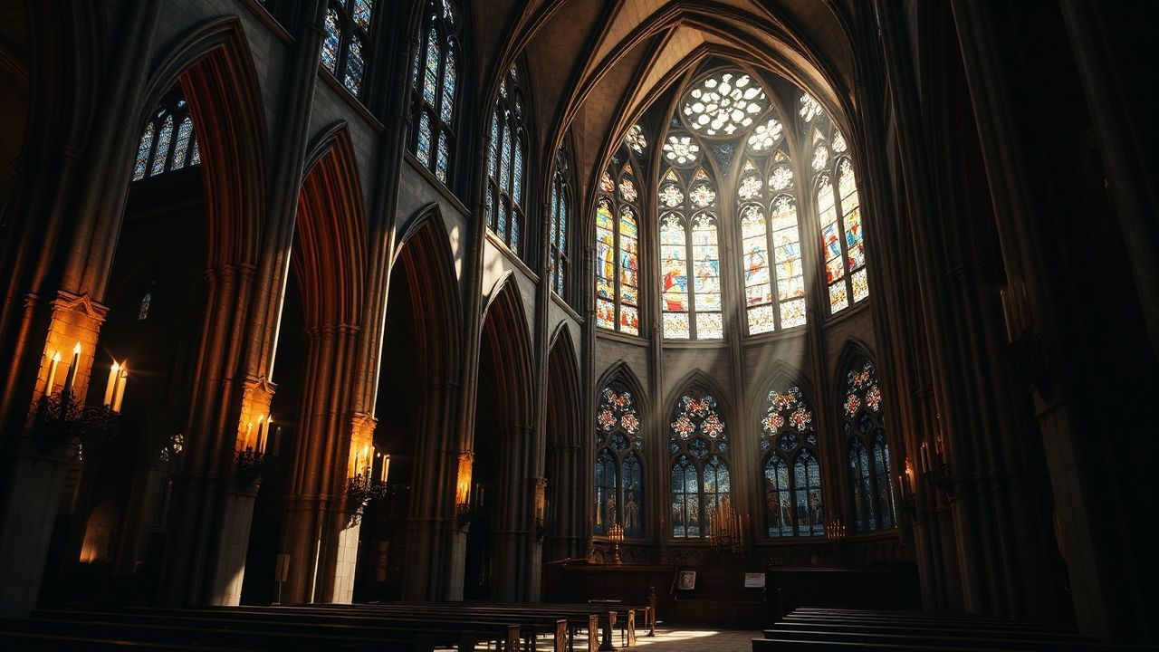 Haunting Gothic Cathedral Candlelight Drama