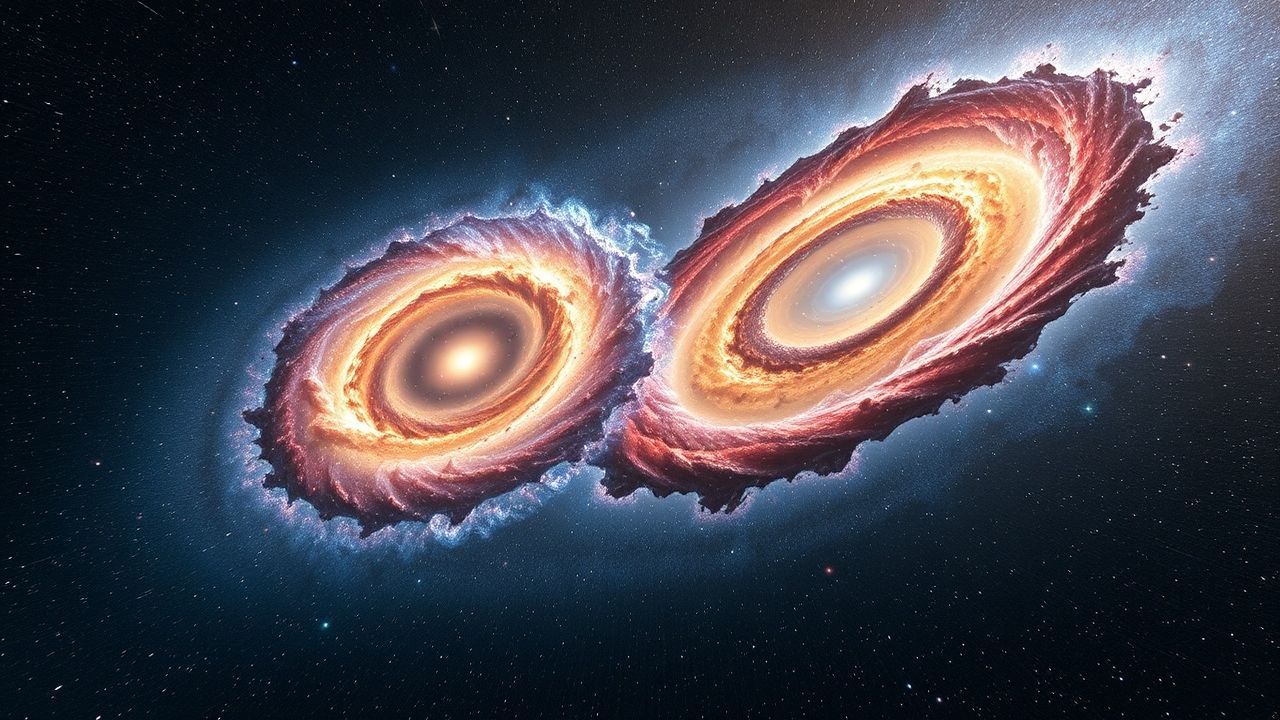 Spectacular Two Galaxies Colliding