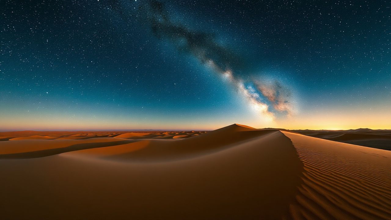 Serene Desert Milky Way by Night