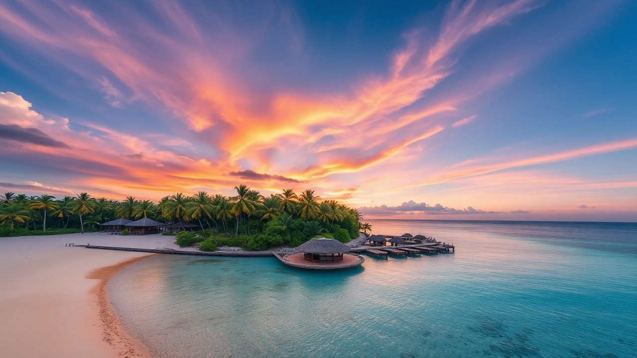 Breathtaking Tropical Island Beach from Above