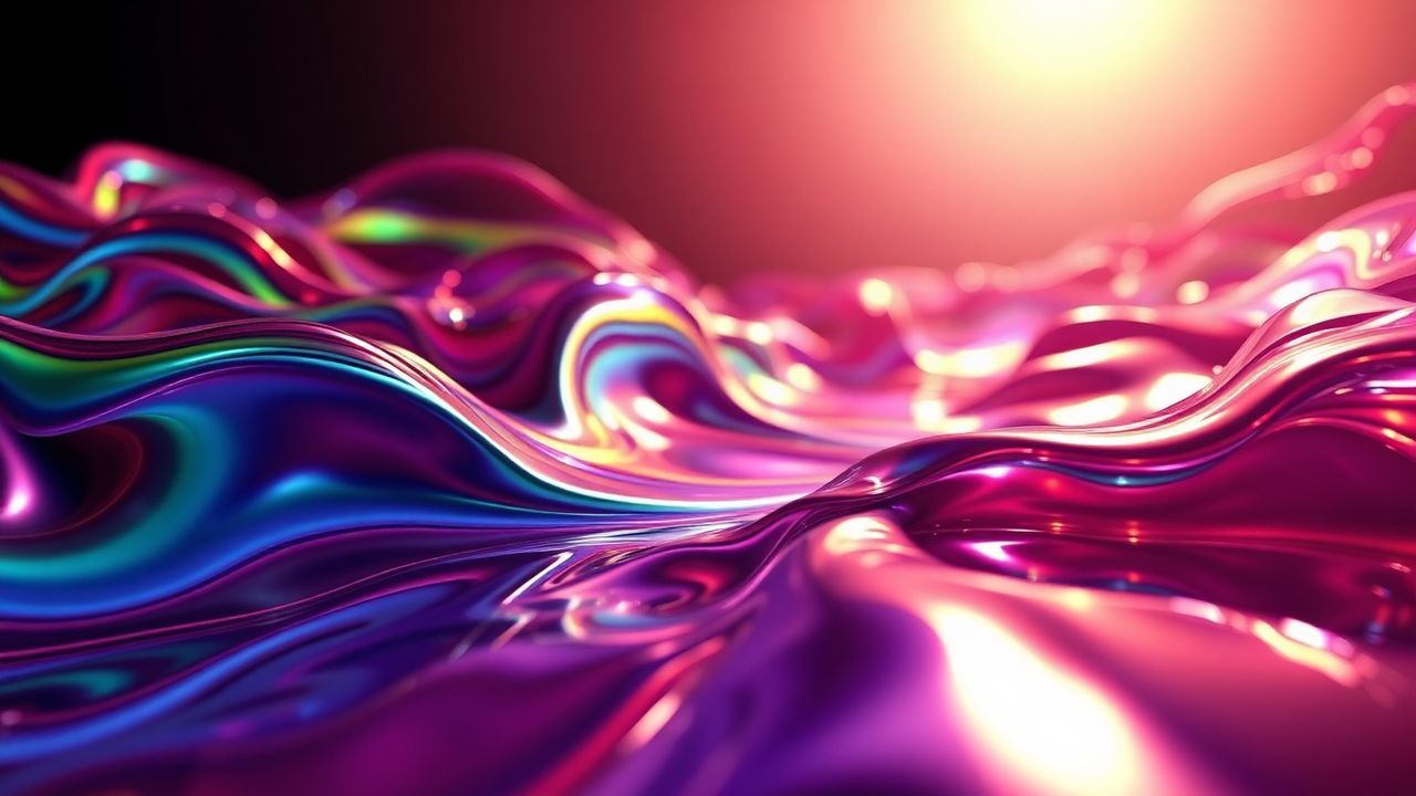 Flowing Fluid Simulation Metallic