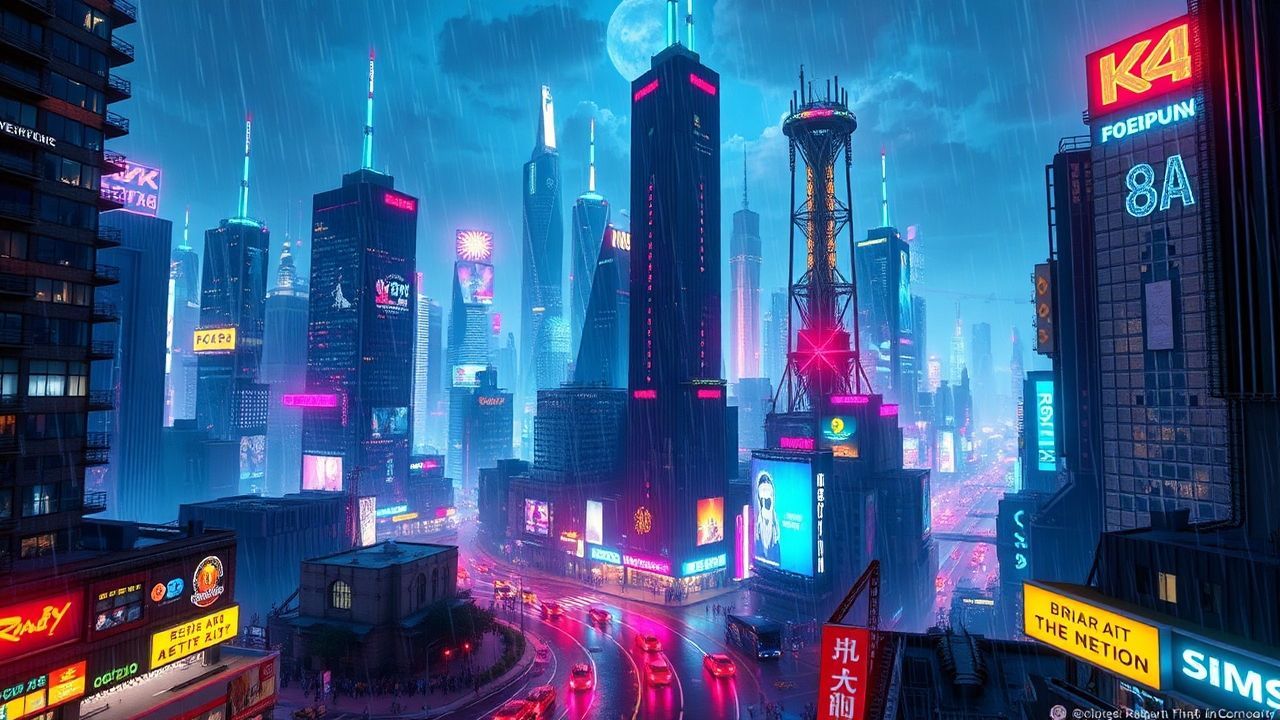 Blazing Cyberpunk Megacity Endless Neon Dreams