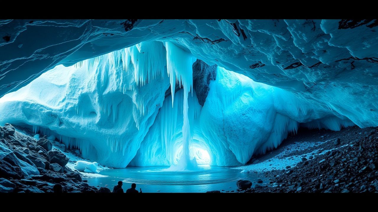 Serene Ice Cave Interior Crystal