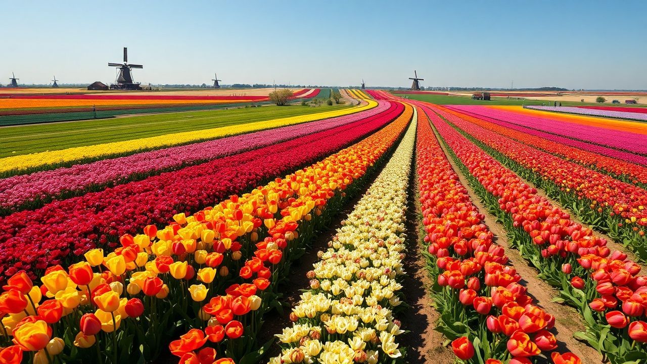 Stunning Tulip Fields Netherlands from Above