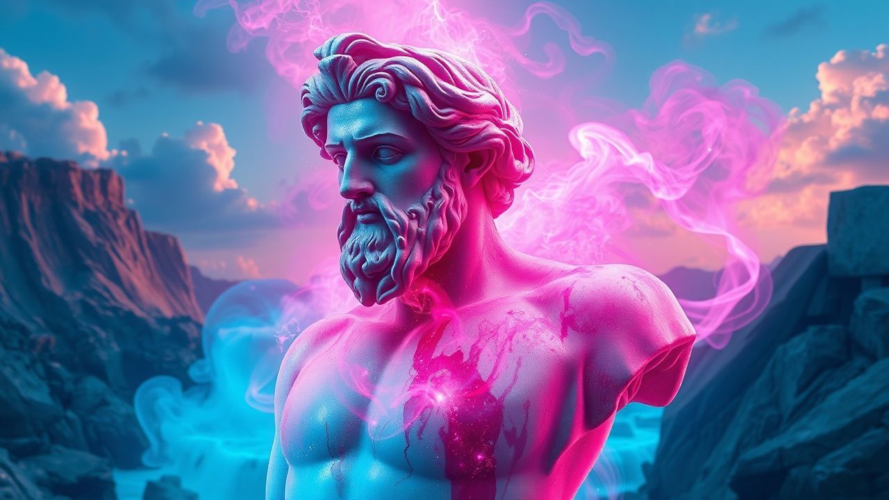 Digital Greek Statue Glitch