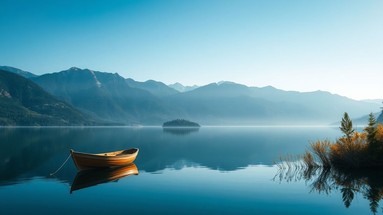 Subtle Single Boat Calm Reflections
