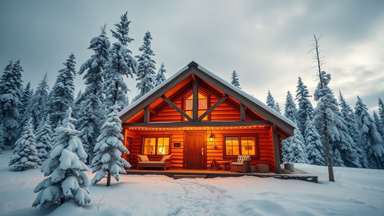 Northern Scandinavian Cabin Isolation in Winter