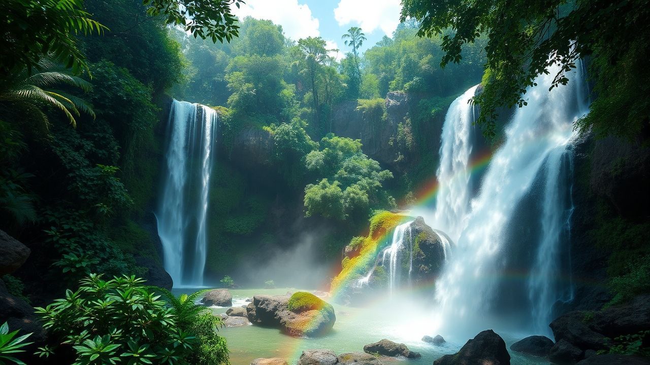 Stunning Jungle Waterfall Hidden in the Mist