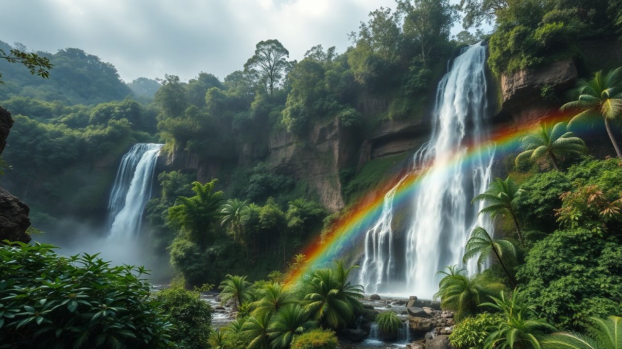 Breathtaking Jungle Waterfall Hidden in the Mist