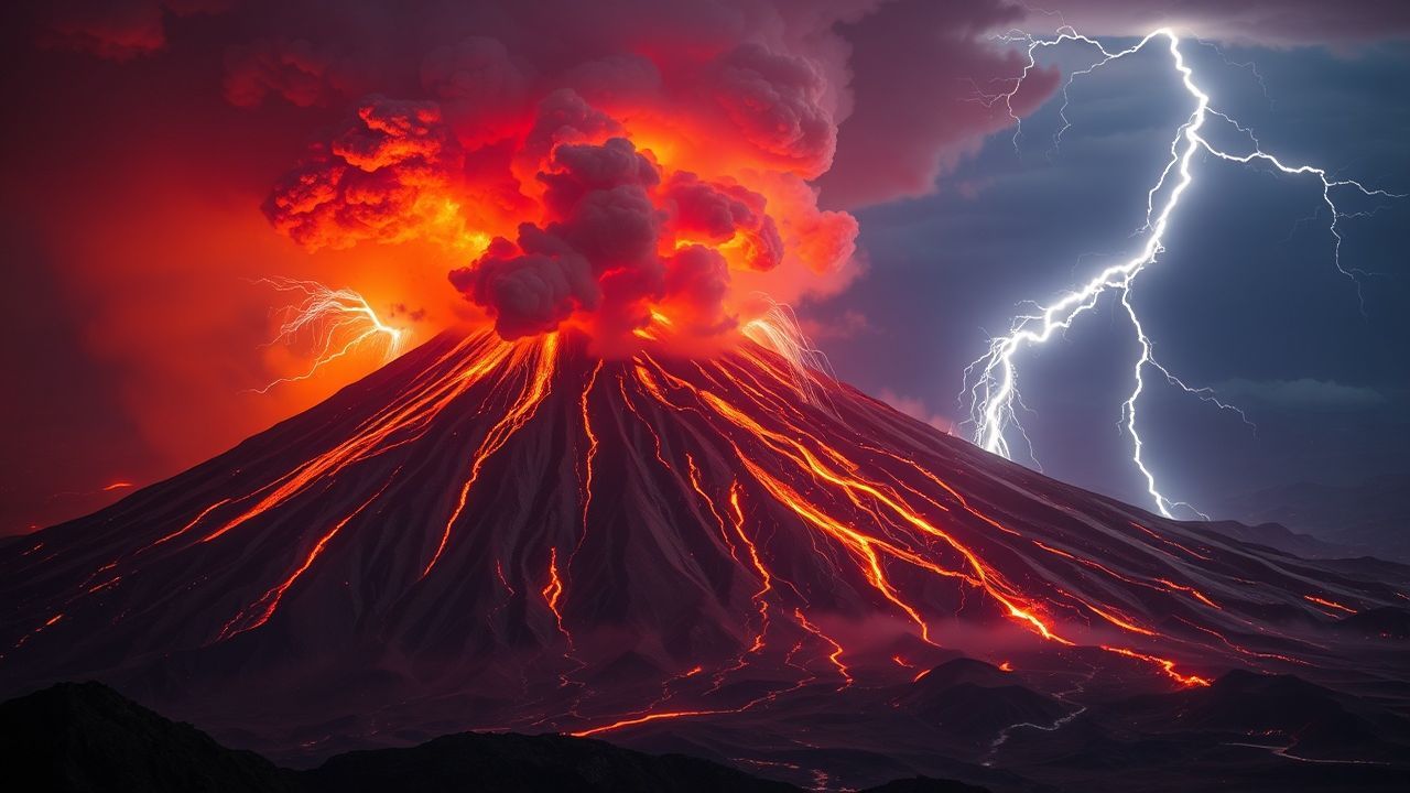 Verdant Volcanic Lightning Eruption