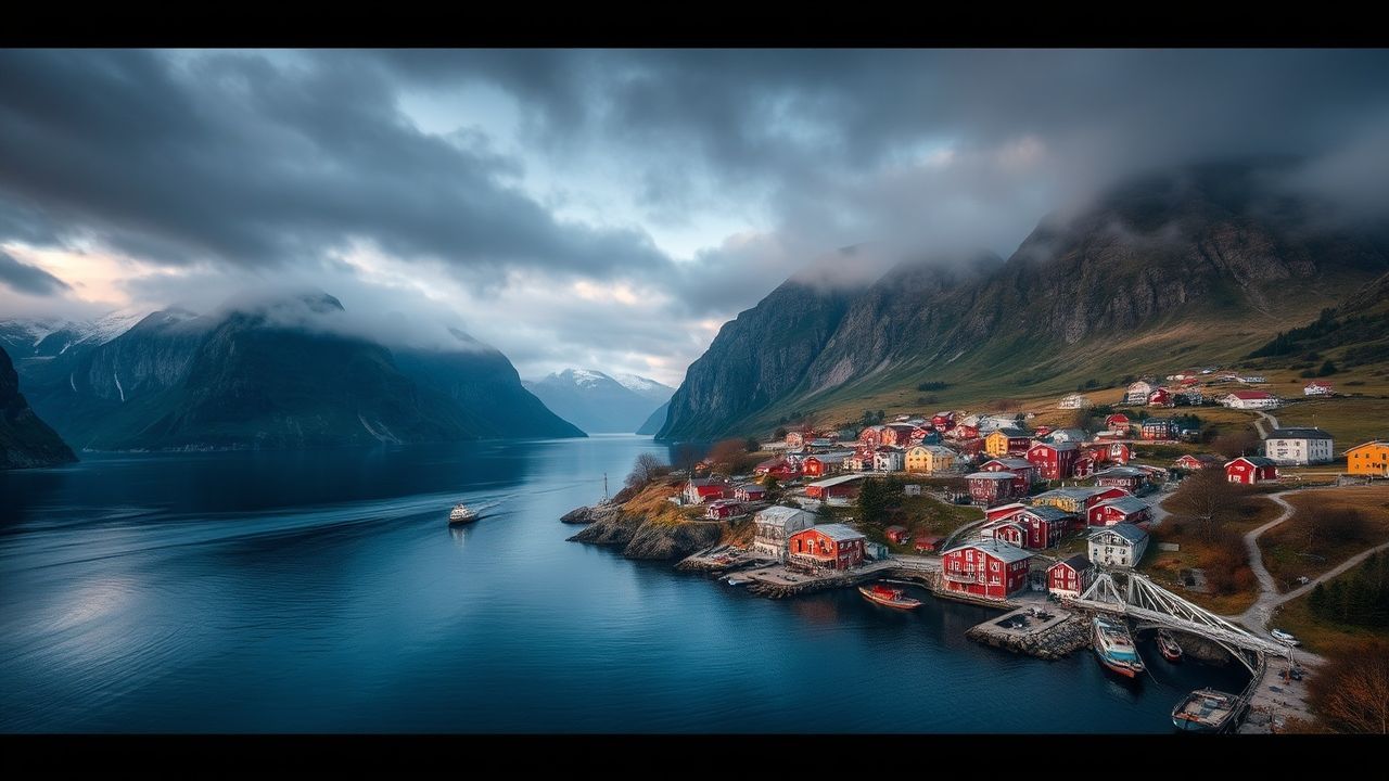 Northern Norway Fjord Cliffs Drama