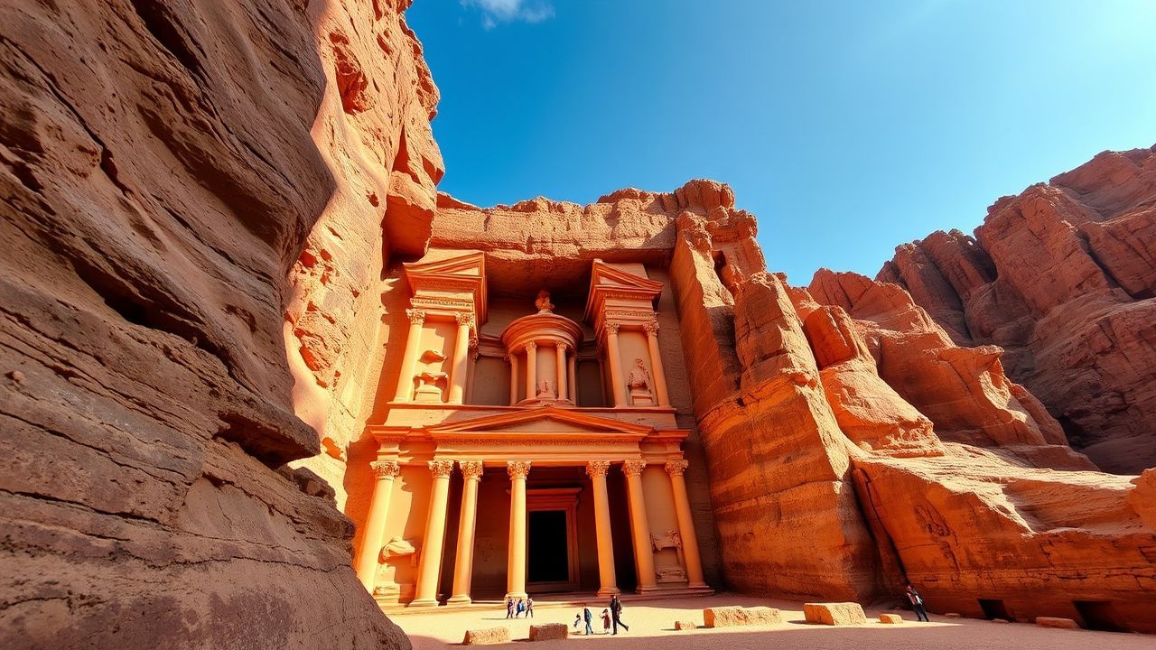 Monumental Petra Treasury Carved Ruins