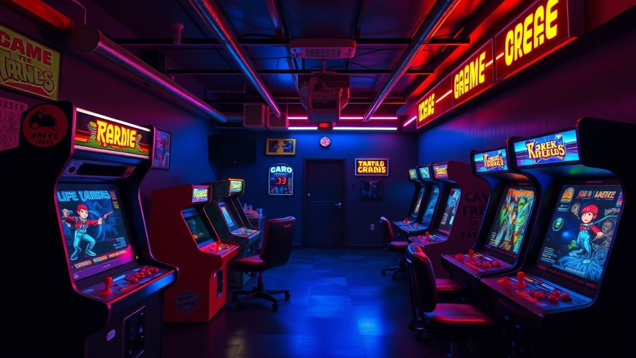 Neon Arcade Cabinet Glow Neon Dreams
