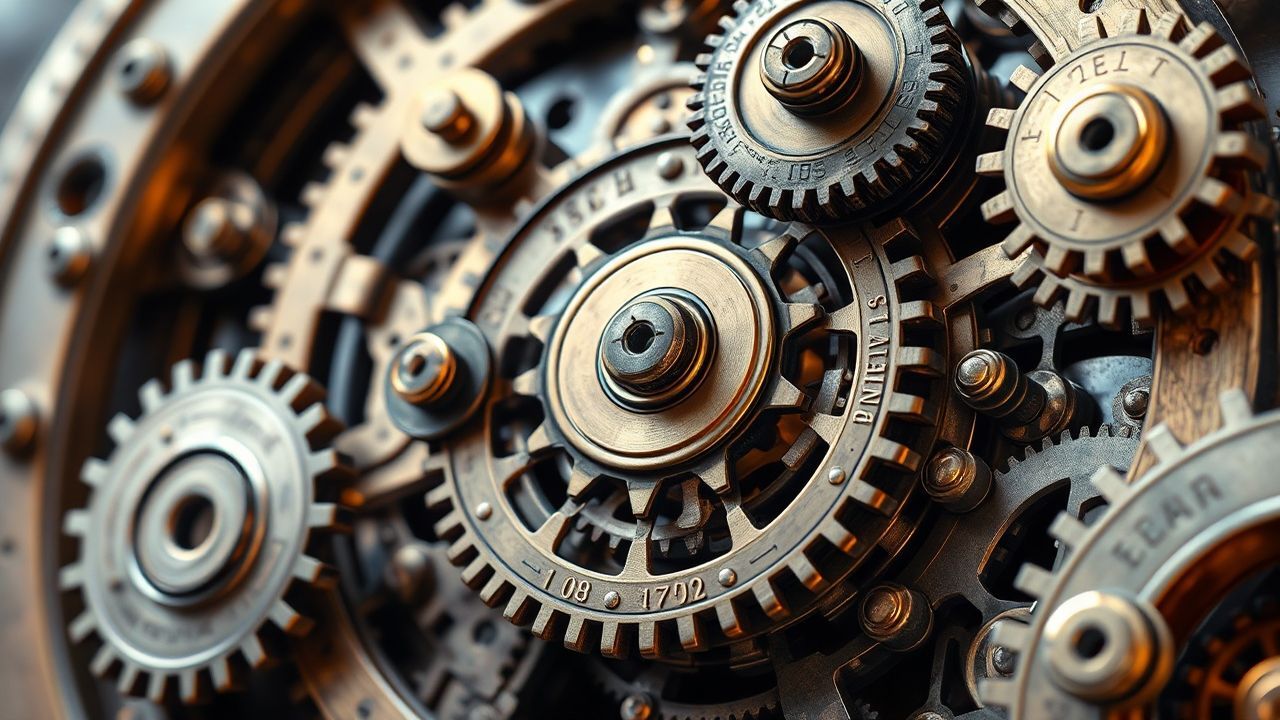 Industrial Clockwork Mechanism Gears