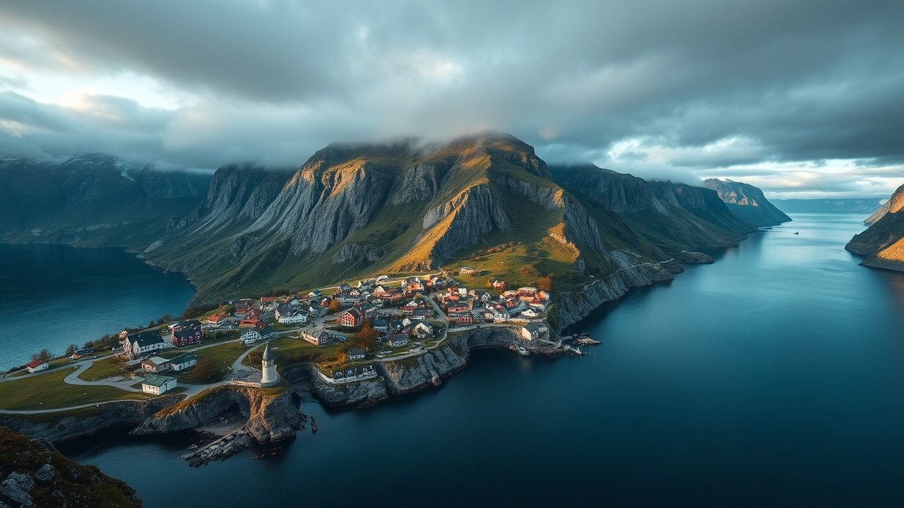Northern Norway Fjord Cliffs Drama