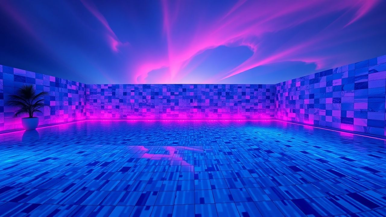 Pastel Liminal Pool Empty