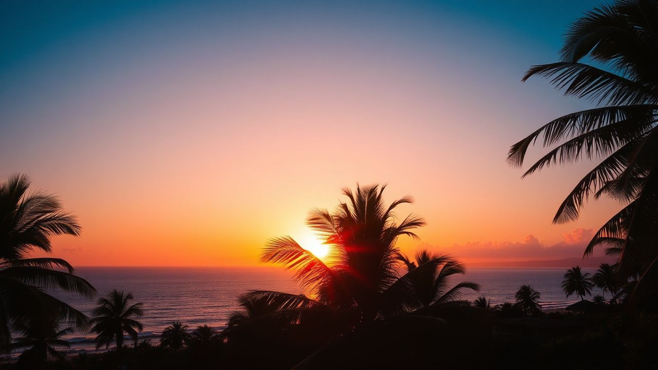 Radiant Palm Silhouettes Orange at Sunset