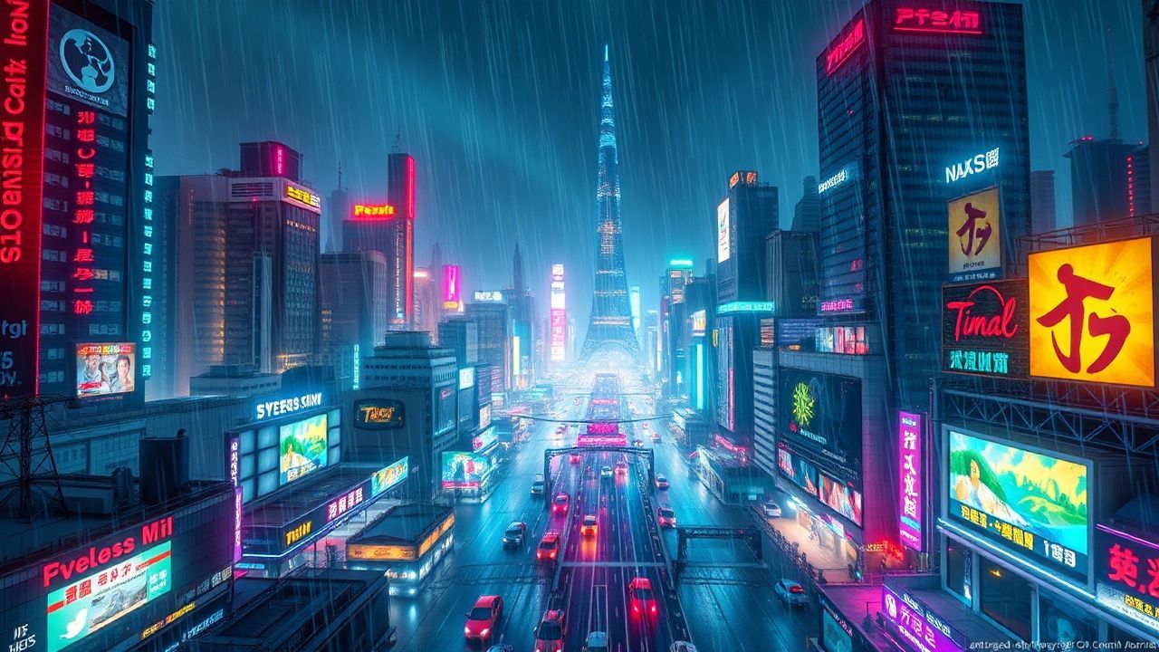Vibrant Cyberpunk Megacity Endless Neon Dreams