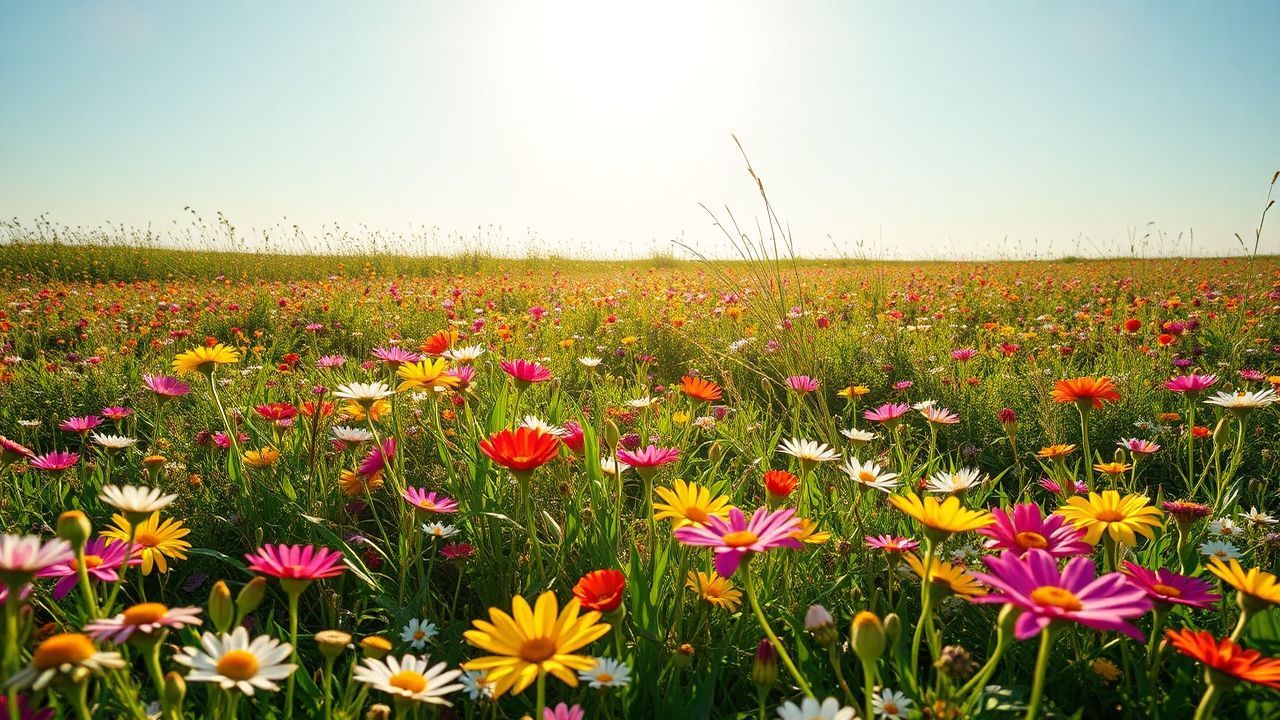 Tranquil Meadow Wildflowers Carpet in Spring