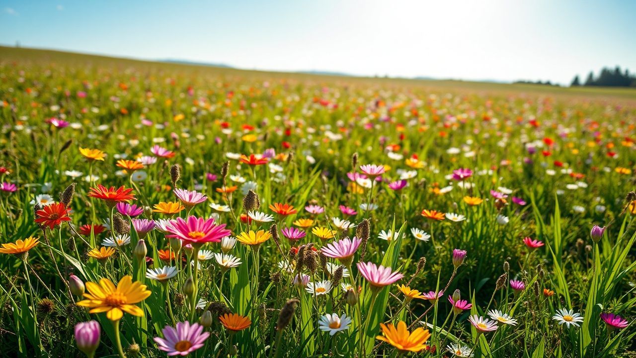 Glorious Meadow Wildflowers Carpet in Spring