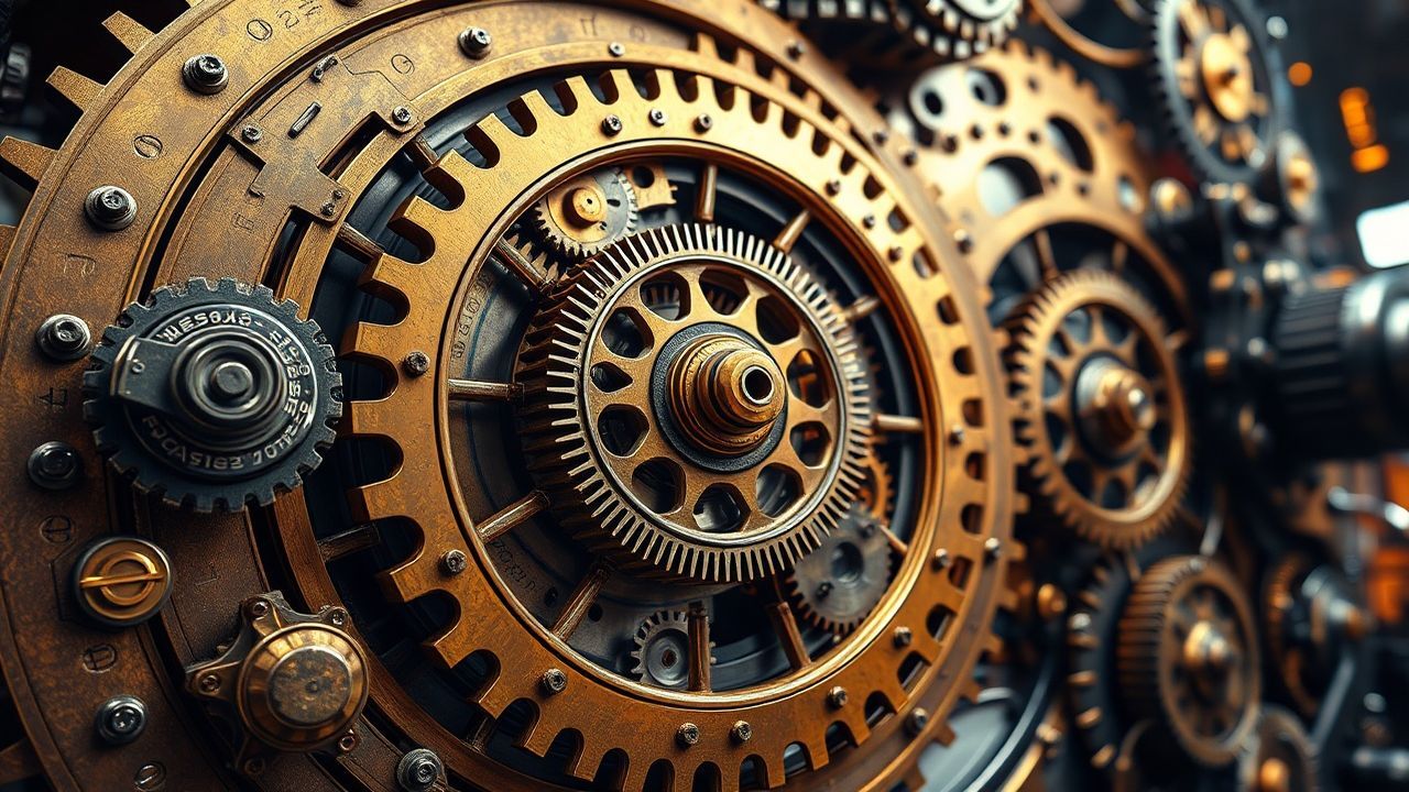 Ornate Clockwork Mechanism Gears