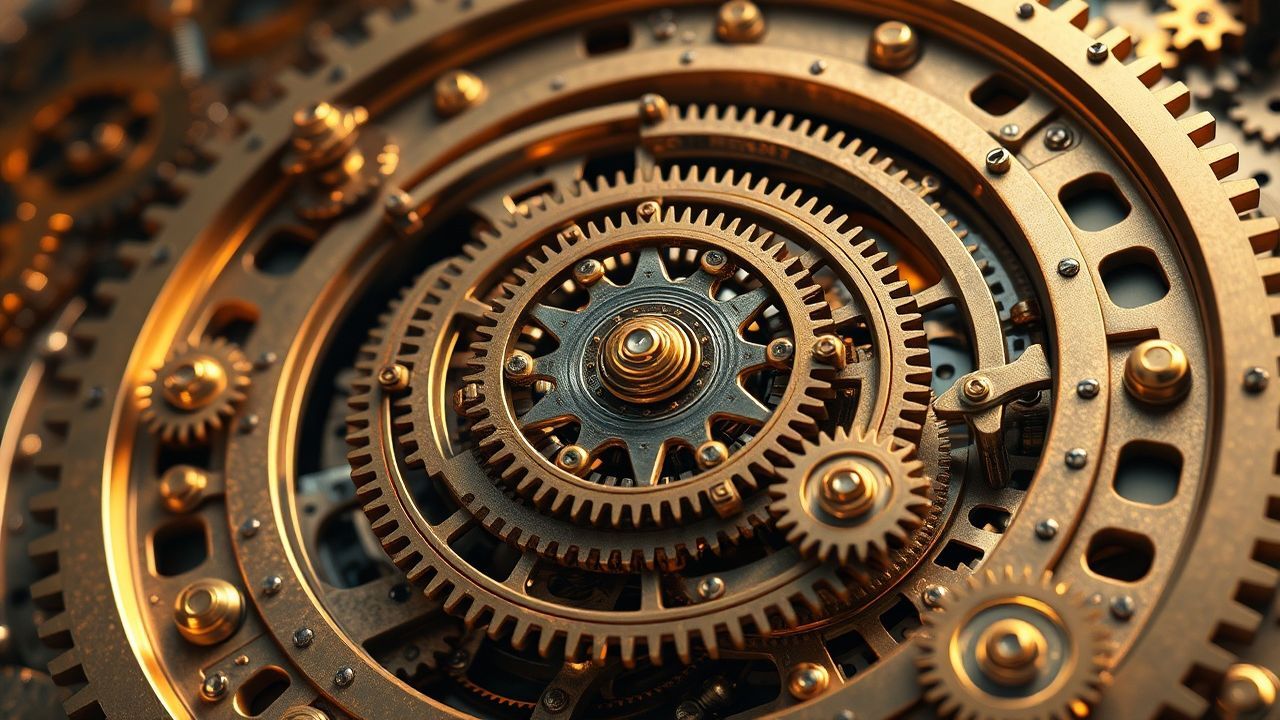 Steam-Powered Clockwork Mechanism Gears