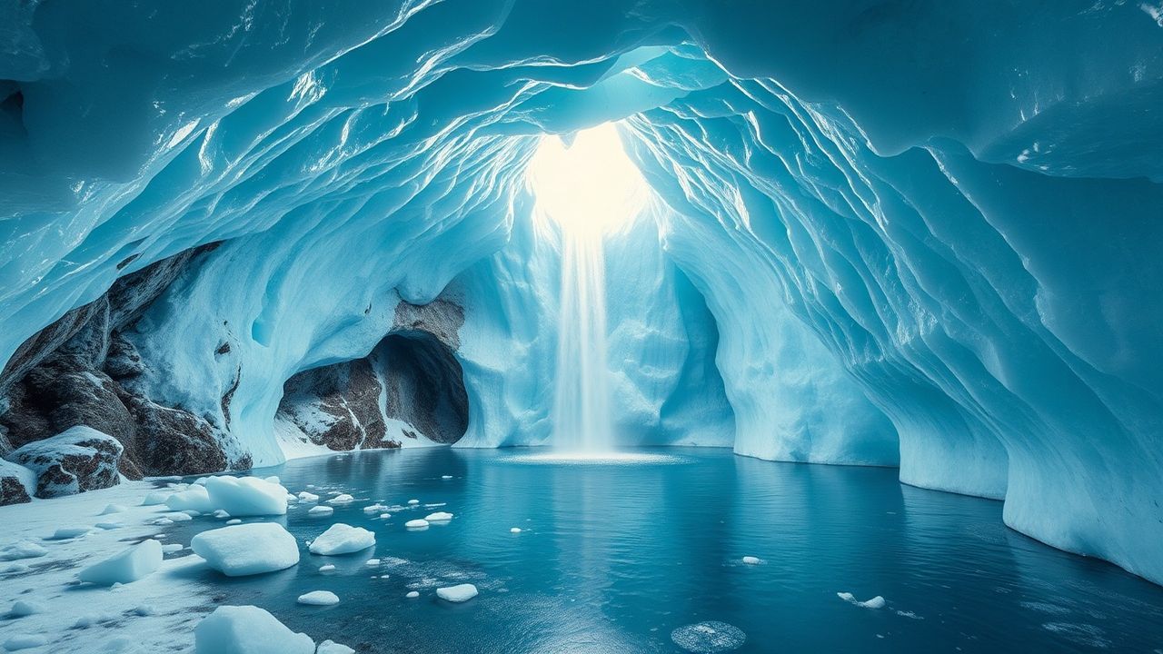 Lush Ice Cave Interior Crystal