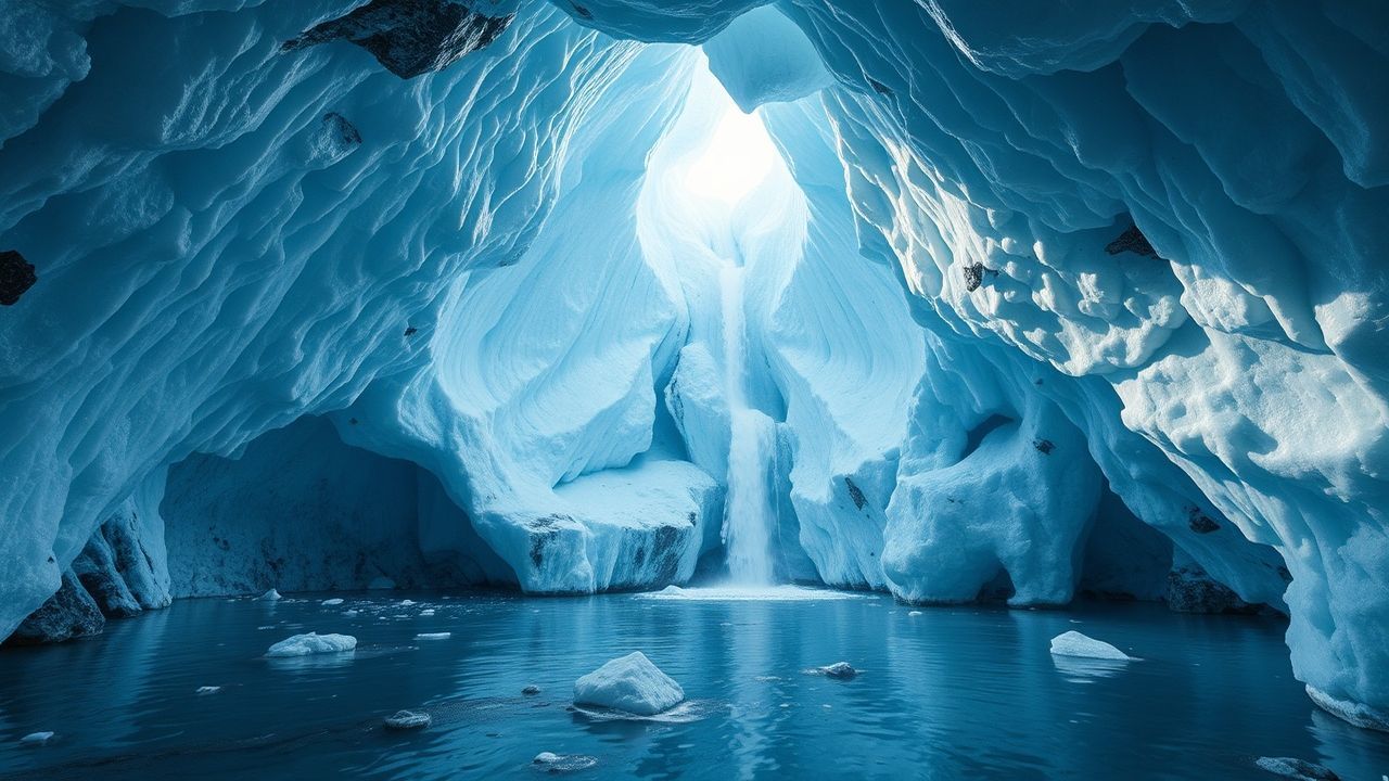 Ethereal Ice Cave Interior Crystal