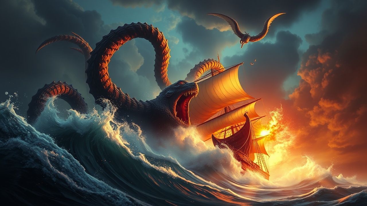 Legendary Kraken Attacking Ship Storm