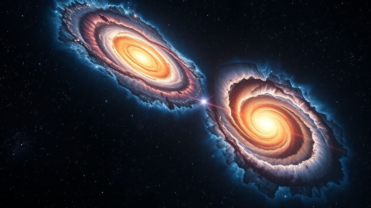 Spectacular Two Galaxies Colliding
