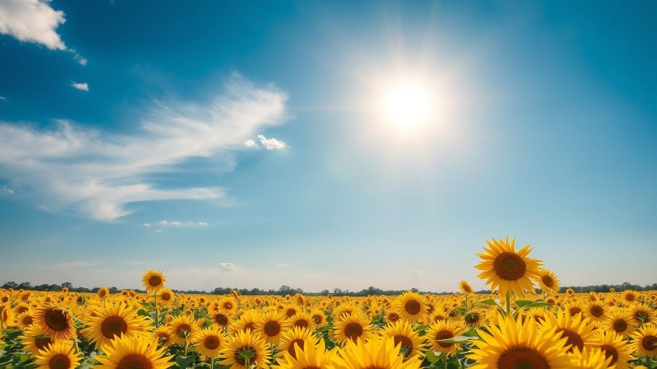 Dramatic Sunflower Field Endless in Summer