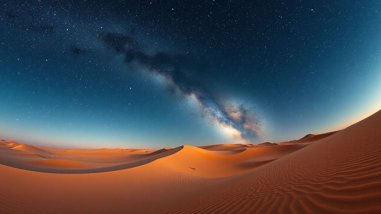 Golden Desert Milky Way by Night