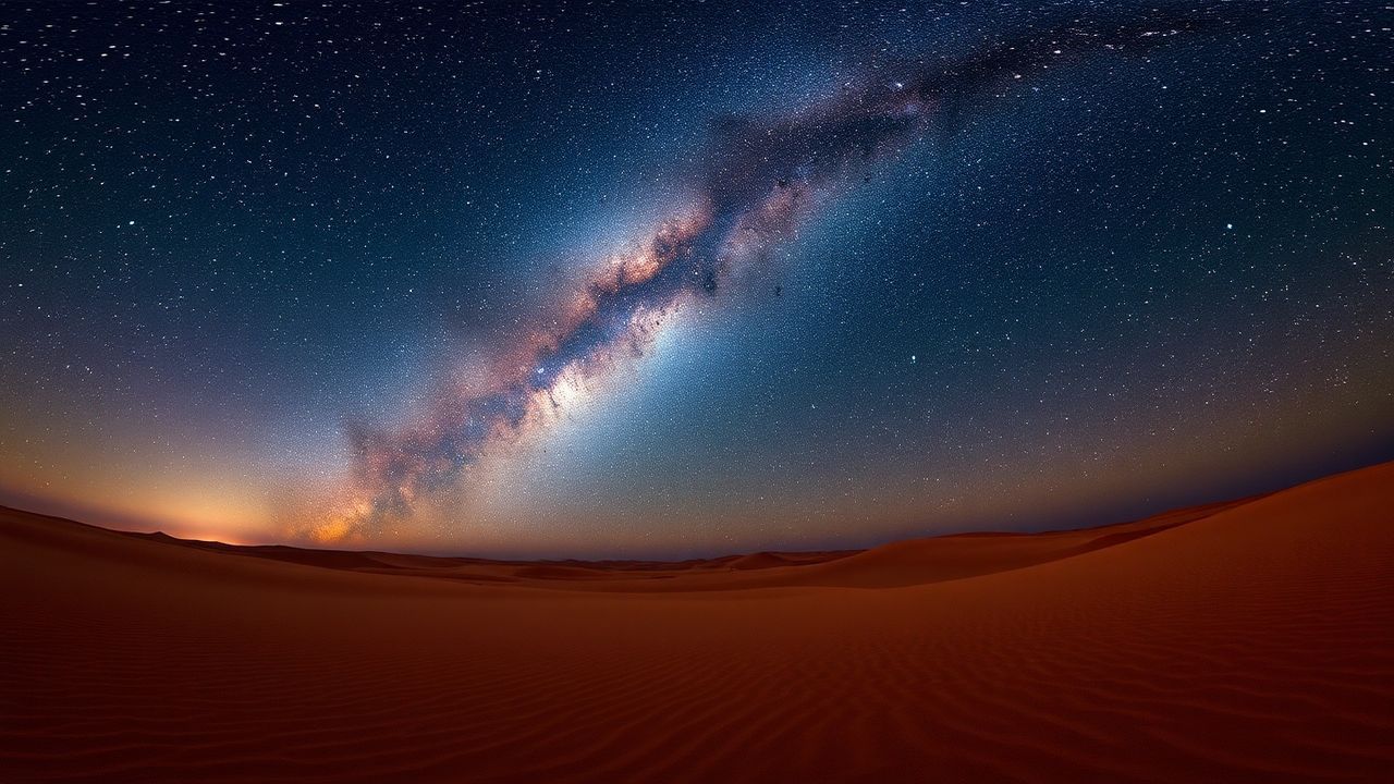 Tranquil Desert Milky Way by Night