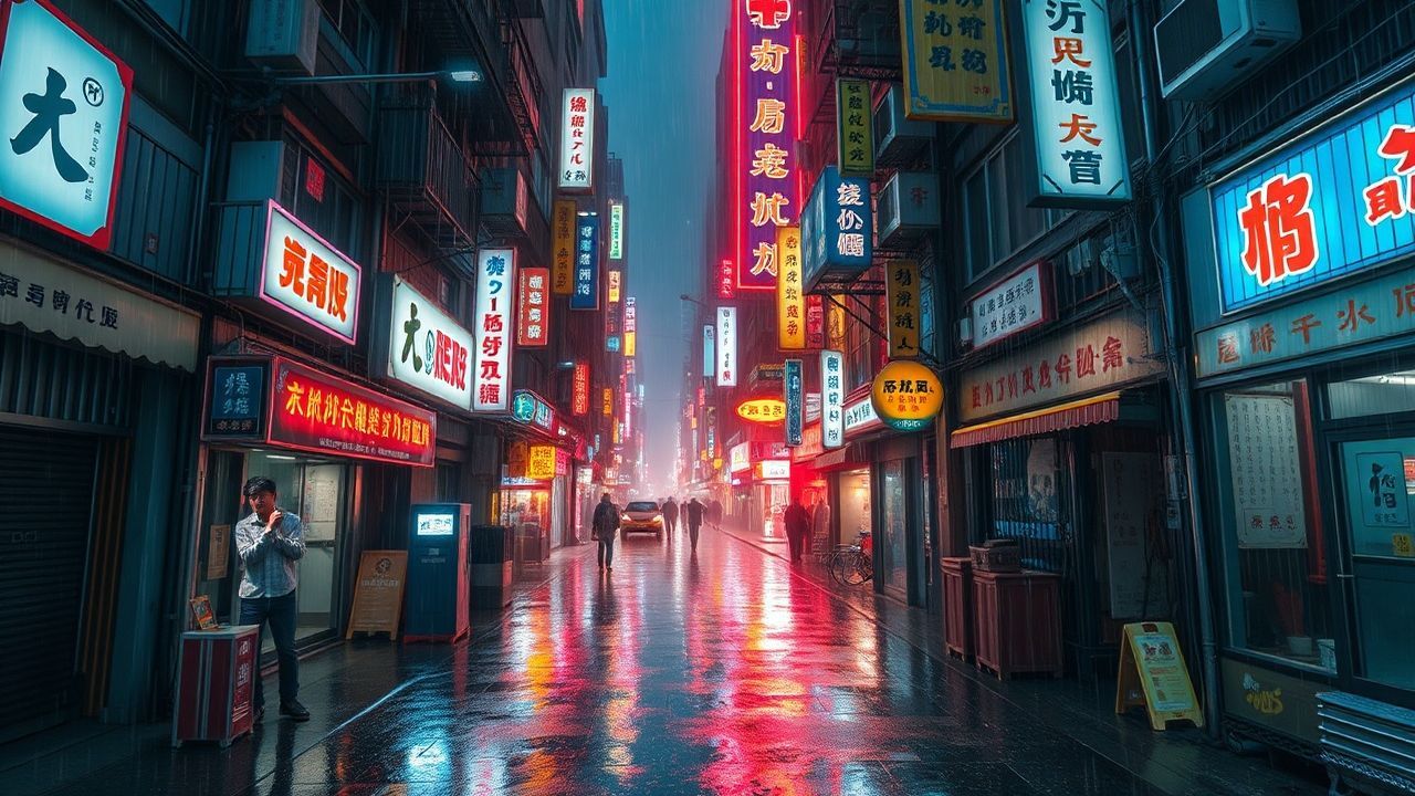 Blazing Hong Kong Alley Neon Dreams