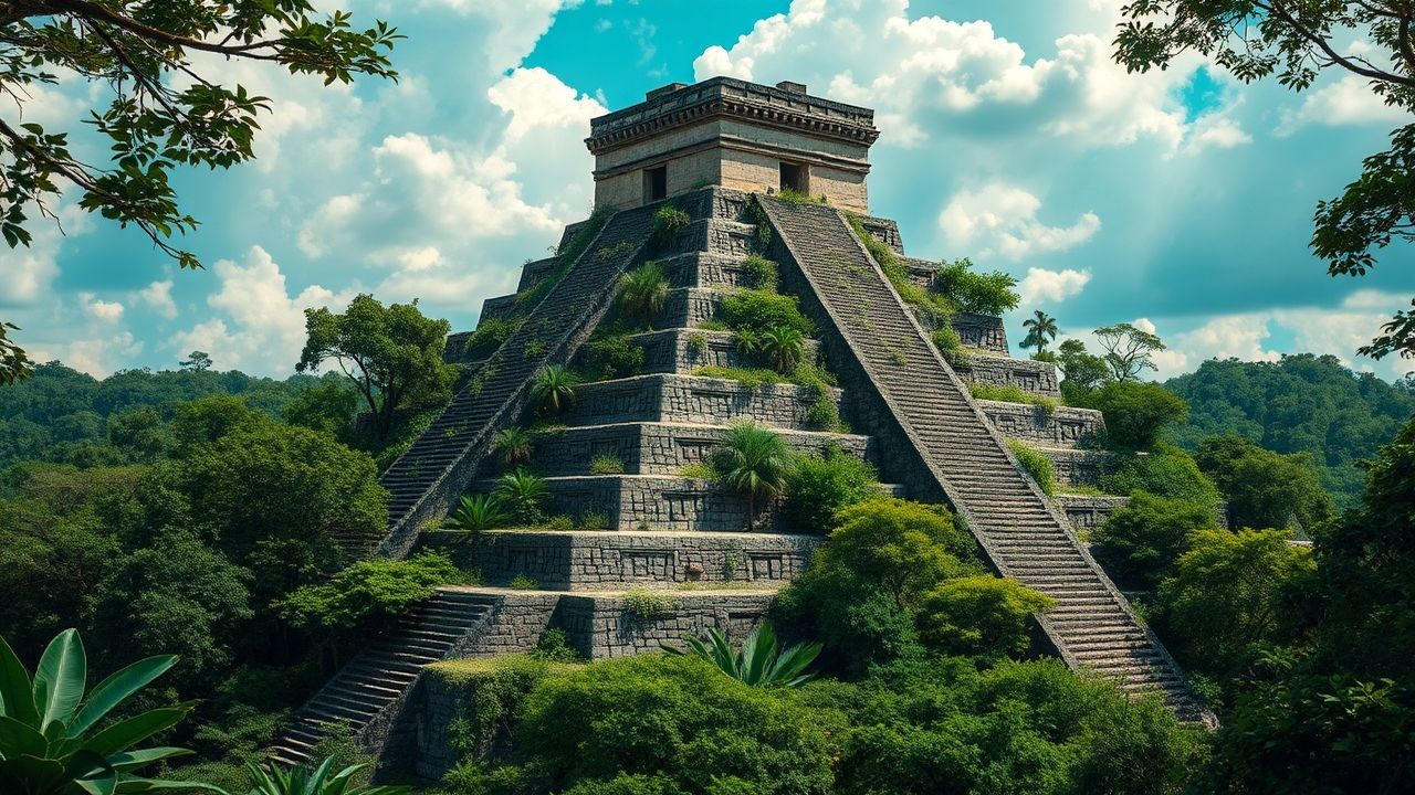 Timeless Mayan Pyramid Jungle Ruins
