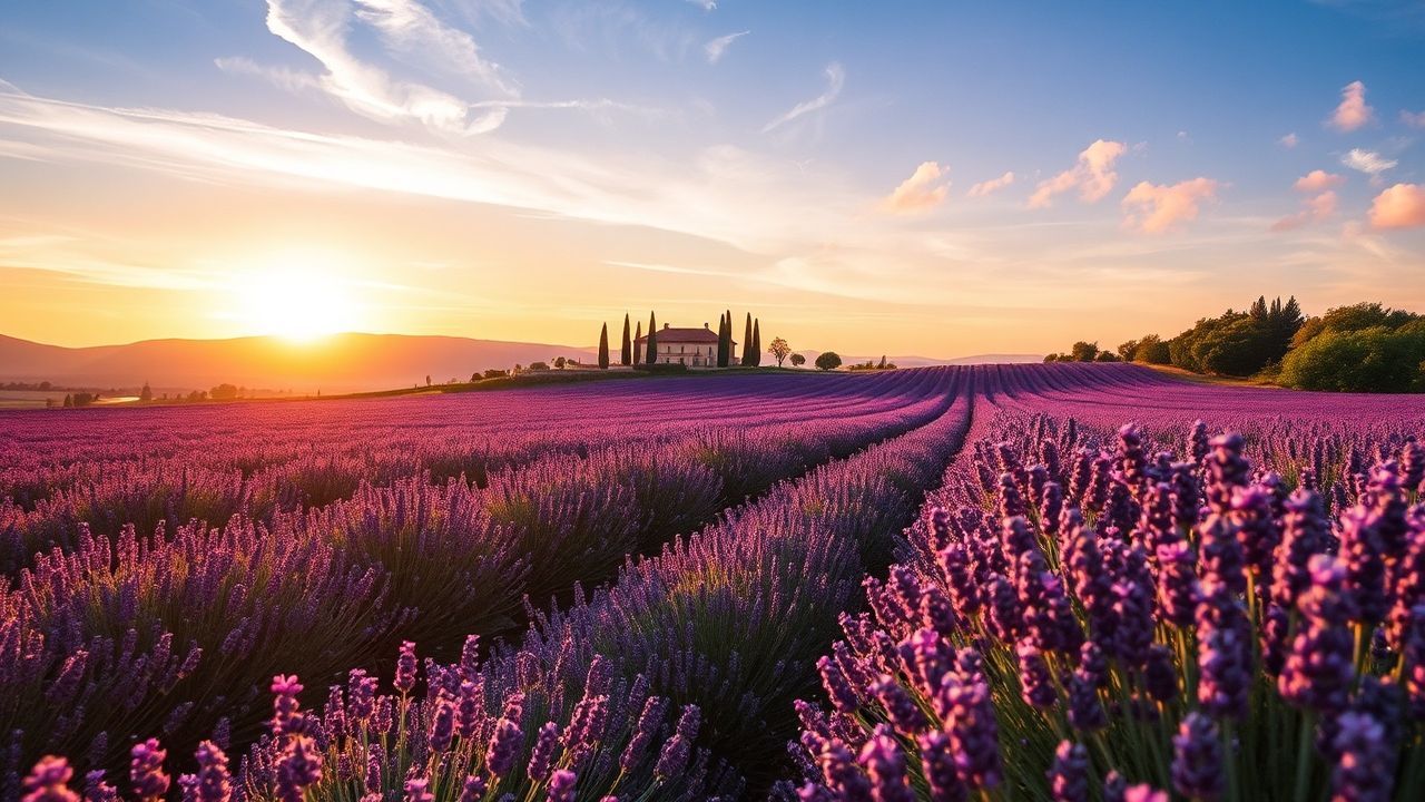 Sun-Kissed Provence Lavender Farmhouse in Summer