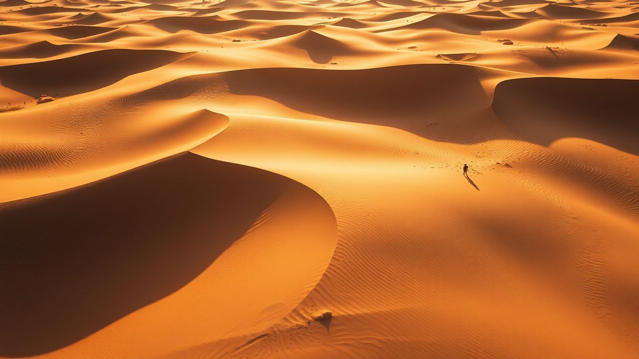 Wild Sand Dunes Shadows from Above